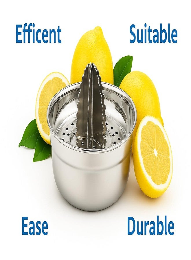 NOHUNT Premium Stainless Steel Manual Citrus Juicer, Hand Press Squeezer with Honeycomb Filter Bowl, Large Capacity Lemon Orange Juice Strainer, 12.2x12.2x6.8 cm (Round) - Image 3